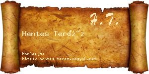 Hentes Teréz névjegykártya